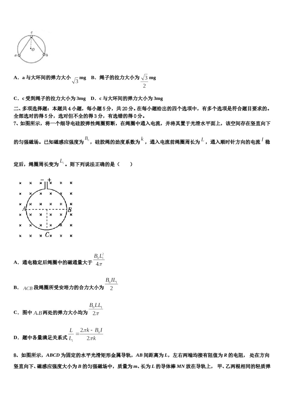 2024届安徽省阜阳市第九中学高考临考冲刺物理试卷含解析.doc_第3页