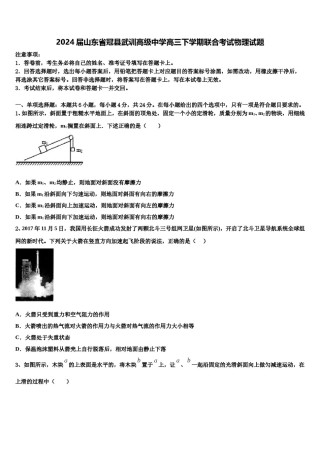 2024届山东省冠县武训高级中学高三下学期联合考试物理试题含解析.doc