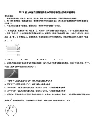 2024届山东省日照黄海高级中学高考物理全真模拟密押卷含解析.doc