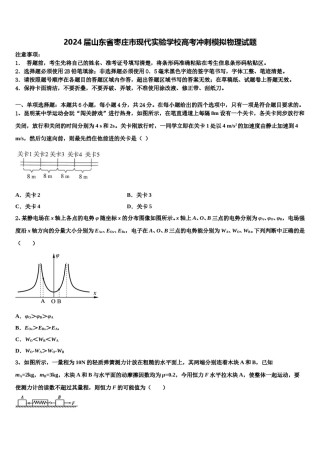 2024届山东省枣庄市现代实验学校高考冲刺模拟物理试题含解析.doc
