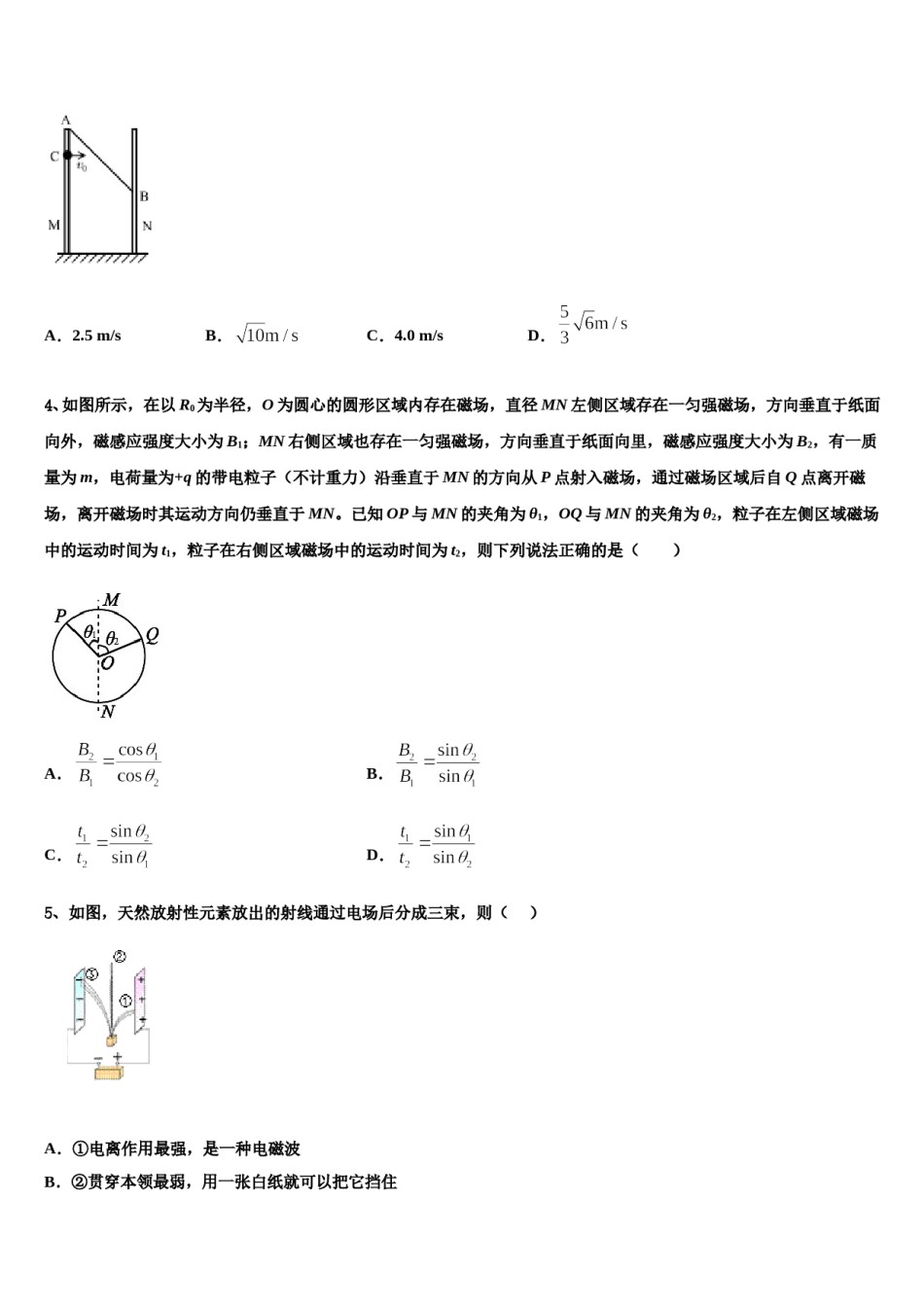 2024届山东省沂水一中高考物理倒计时模拟卷含解析.doc_第2页