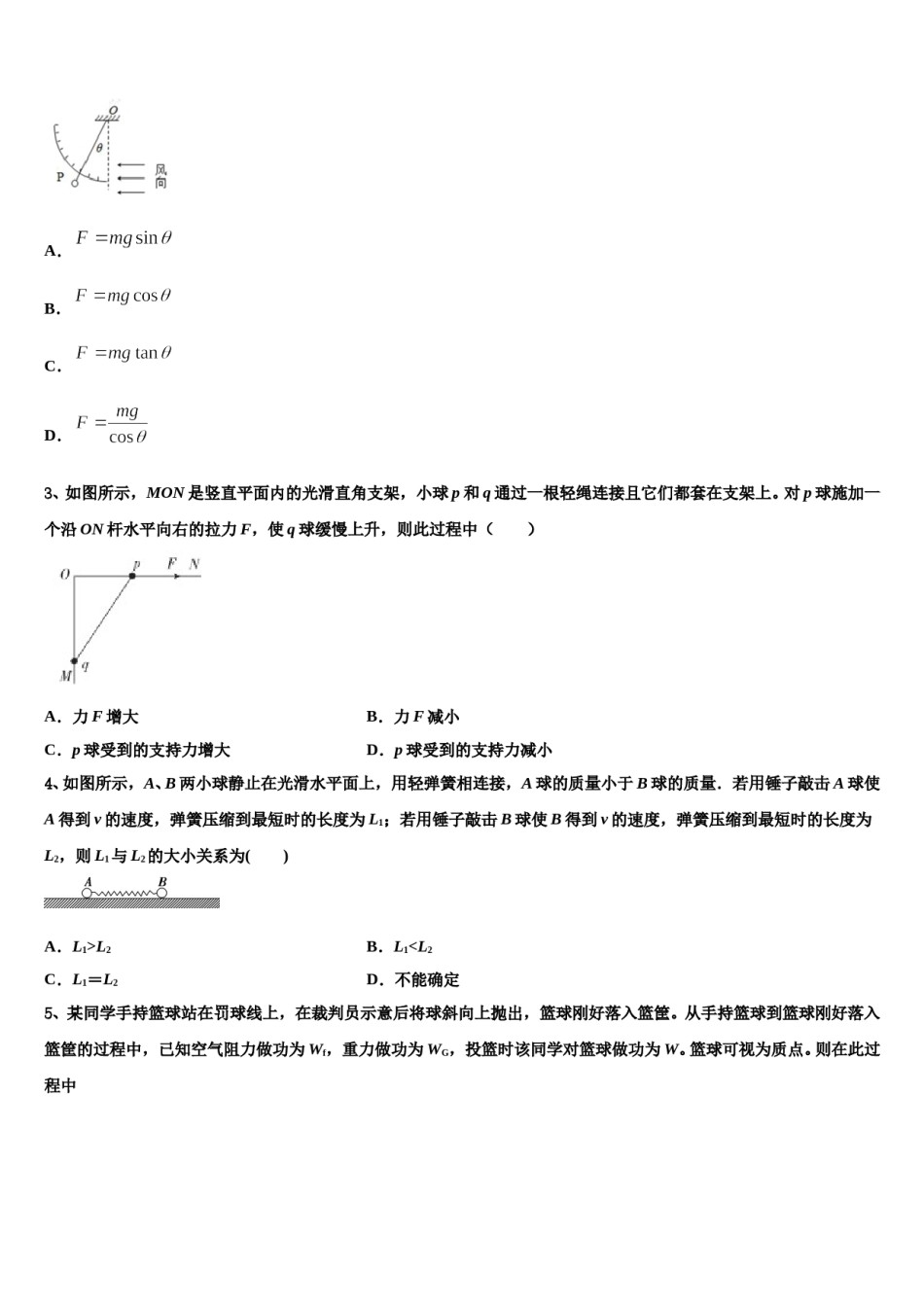 2024届山东省滕州市滕州一中新校重点中学高三第一次模拟考试物理试卷含解析.doc_第2页