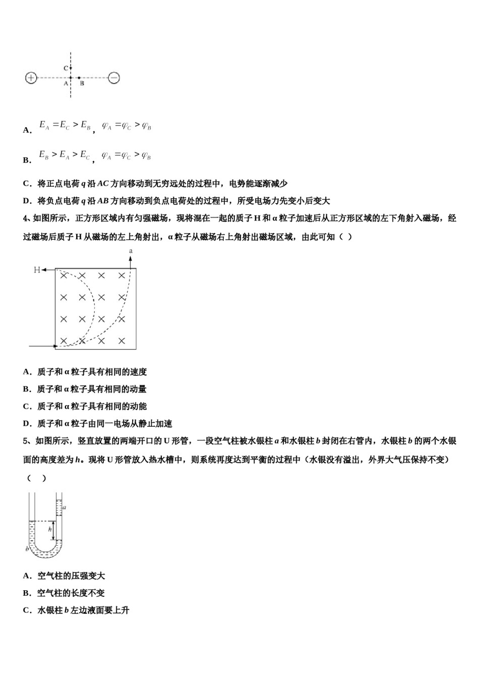 2024届山东省潍坊市寿光现代中学高三第一次模拟考试物理试卷含解析.doc_第2页