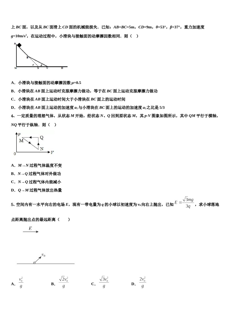 2024届山东省聊城市华育学校高考仿真模拟物理试卷含解析.doc_第2页