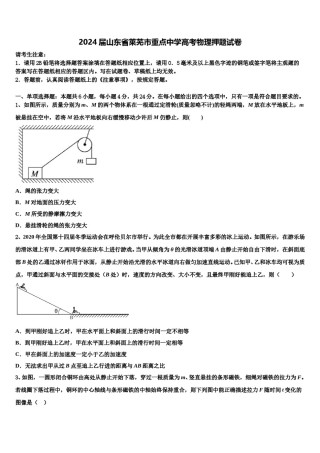 2024届山东省莱芜市重点中学高考物理押题试卷含解析.doc