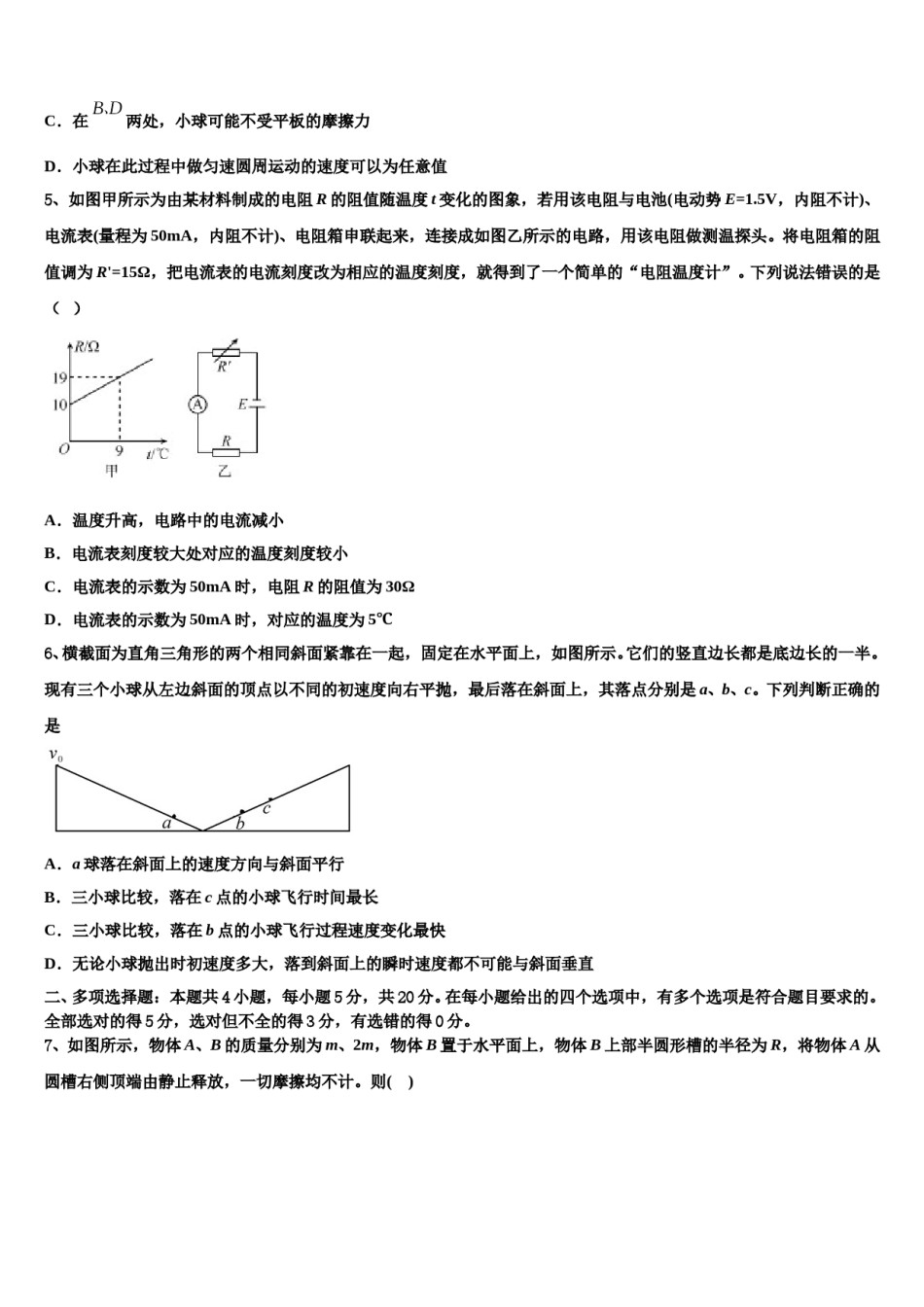 2024届山东省青岛市城阳区高三下学期一模考试物理试题含解析.doc_第2页
