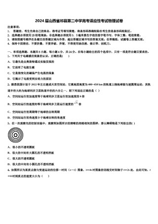 2024届山西省祁县第二中学高考适应性考试物理试卷含解析.doc