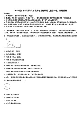 2024届广东深圳龙文教育高考冲刺押题（最后一卷）物理试卷含解析.doc