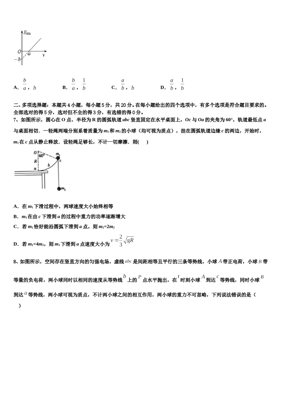 2024届广东省东莞市光明中学高考冲刺物理模拟试题含解析.doc_第3页