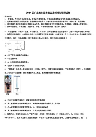 2024届广东省东莞市高三冲刺模拟物理试卷含解析.doc