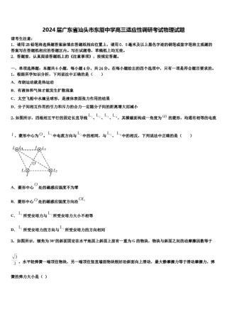 2024届广东省汕头市东厦中学高三适应性调研考试物理试题含解析.doc