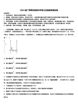 2024届广西柳州高级中学高三压轴卷物理试卷含解析.doc