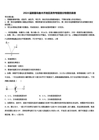 2024届新疆乌鲁木齐地区高考考前提分物理仿真卷含解析.doc