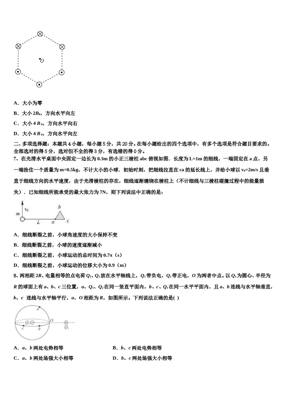 2024届新疆阿克苏地区沙雅县二中高考考前提分物理仿真卷含解析.doc_第3页