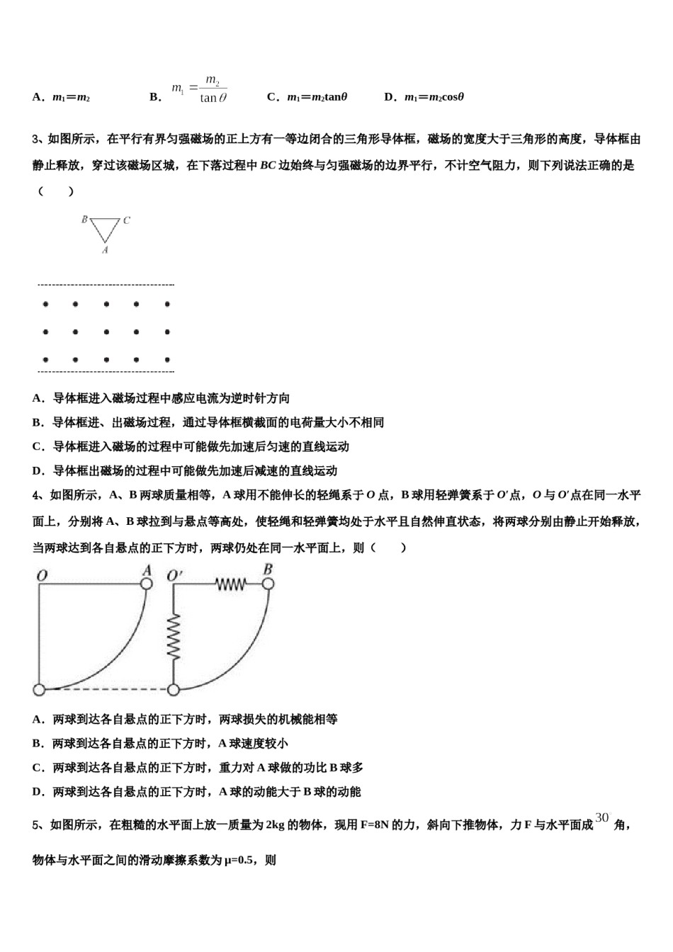2024届江苏省宿迁市马陵中学高考物理考前最后一卷预测卷含解析.doc_第2页