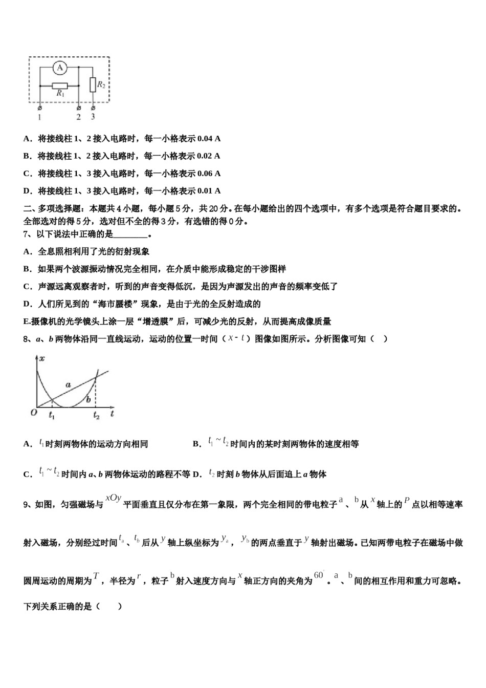 2024届江苏省苏州市苏州中学高考冲刺模拟物理试题含解析.doc_第3页