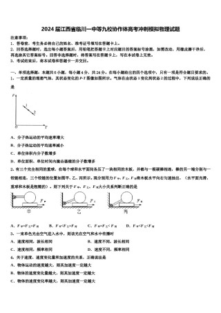 2024届江西省临川一中等九校协作体高考冲刺模拟物理试题含解析.doc