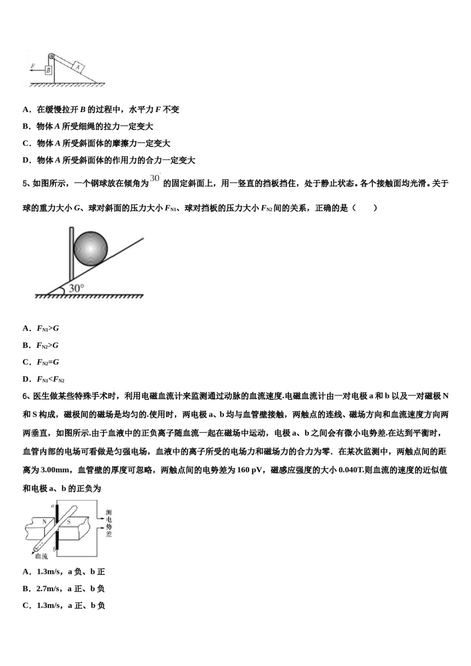2024届江西省赣州市于都县第三中学高三第五次模拟考试物理试卷含解析.doc_第2页