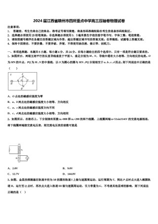 2024届江西省赣州市四所重点中学高三压轴卷物理试卷含解析.doc
