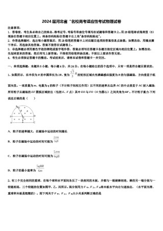 2024届河北省“名校高考适应性考试物理试卷含解析.doc