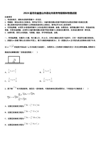 2024届河北省唐山市遵化市高考考前模拟物理试题含解析.doc