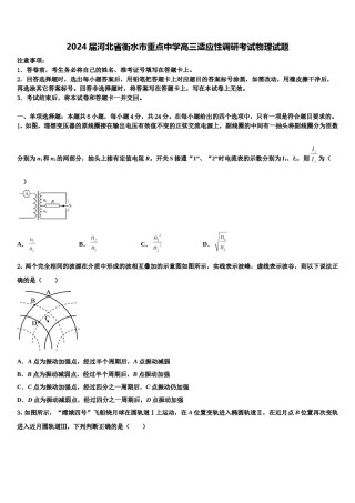 2024届河北省衡水市重点中学高三适应性调研考试物理试题含解析.doc