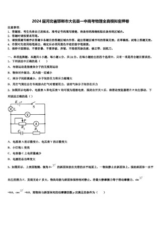 2024届河北省邯郸市大名县一中高考物理全真模拟密押卷含解析.doc