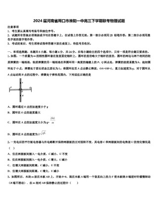 2024届河南省周口市淮阳一中高三下学期联考物理试题含解析.doc