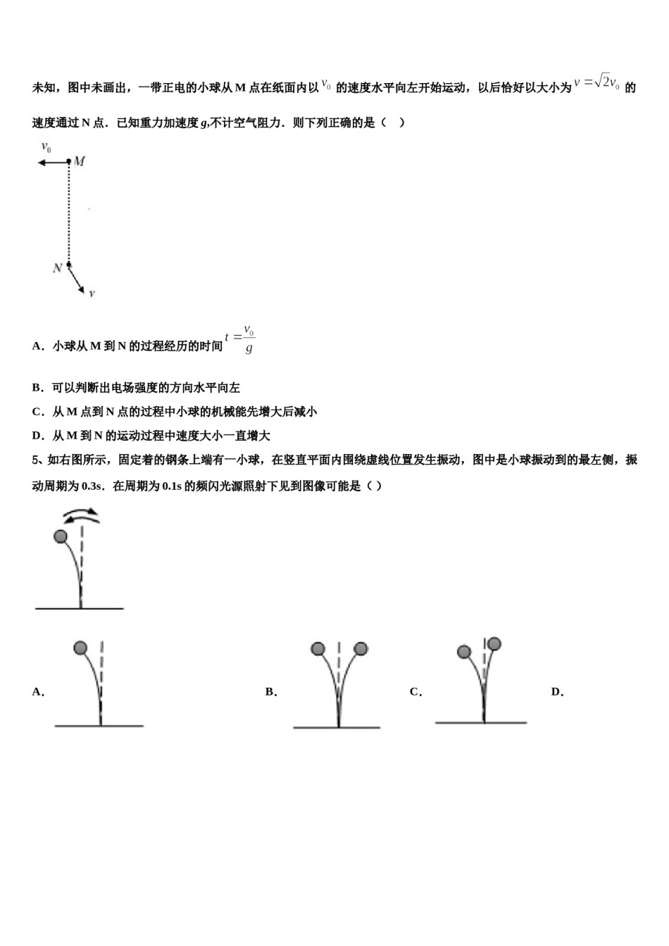2024届河南省平顶山市18-19学年高三下第一次测试物理试题含解析.doc_第2页