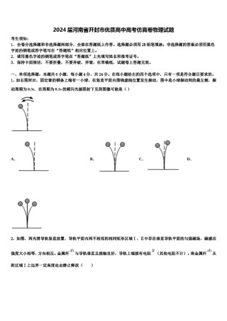 2024届河南省开封市优质高中高考仿真卷物理试题含解析.doc