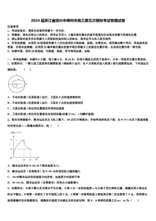 2024届浙江省绍兴市嵊州市高三第五次模拟考试物理试卷含解析.doc