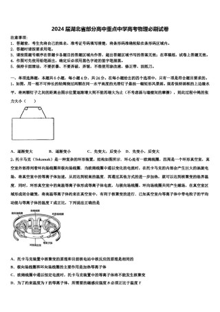 2024届湖北省部分高中重点中学高考物理必刷试卷含解析.doc