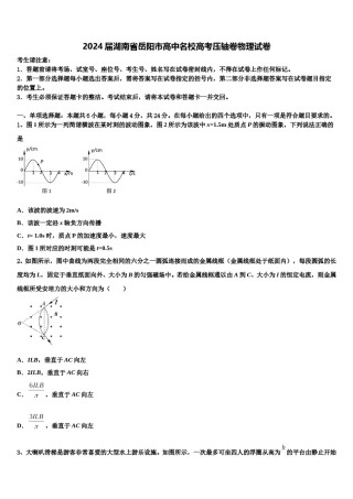 2024届湖南省岳阳市高中名校高考压轴卷物理试卷含解析.doc