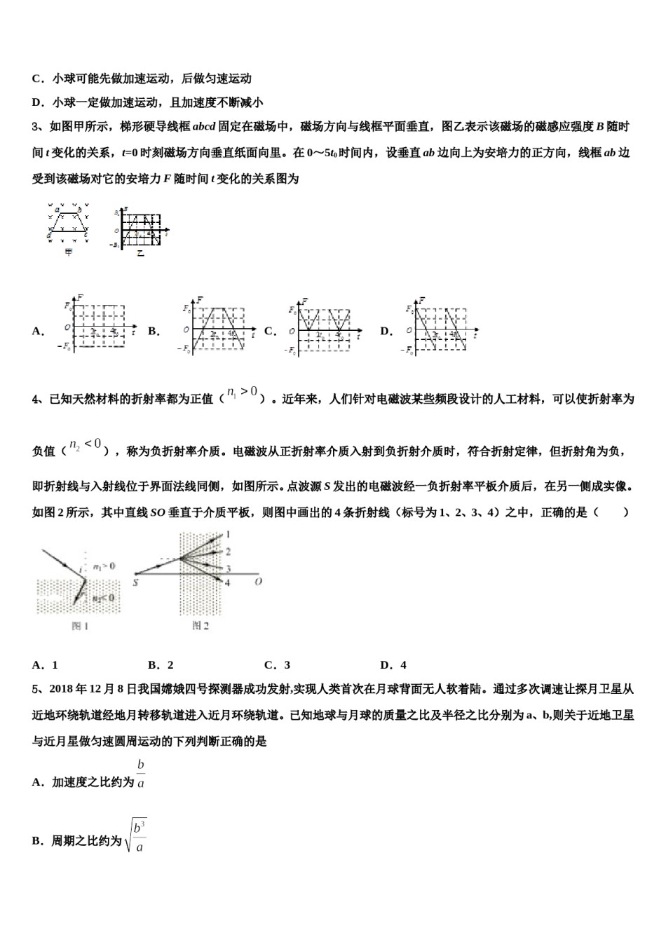 2024届湖南省长沙市宁乡市高三适应性调研考试物理试题含解析.doc_第2页