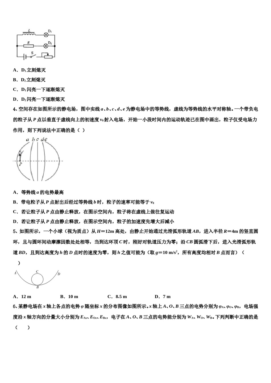 2024届甘肃省师范大学附属中学高三适应性调研考试物理试题含解析.doc_第2页