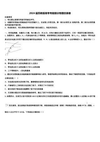 2024届苏教版高考考前提分物理仿真卷含解析.doc