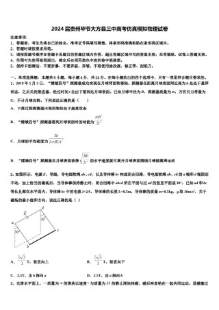 2024届贵州毕节大方县三中高考仿真模拟物理试卷含解析.doc