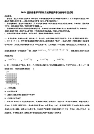 2024届贵州省平坝县新启航教育高考仿真卷物理试题含解析.doc