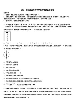 2024届陕西省育才中学高考物理五模试卷含解析.doc