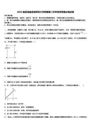2024届青海省青海师范大学附属第二中学高考物理必刷试卷含解析.doc