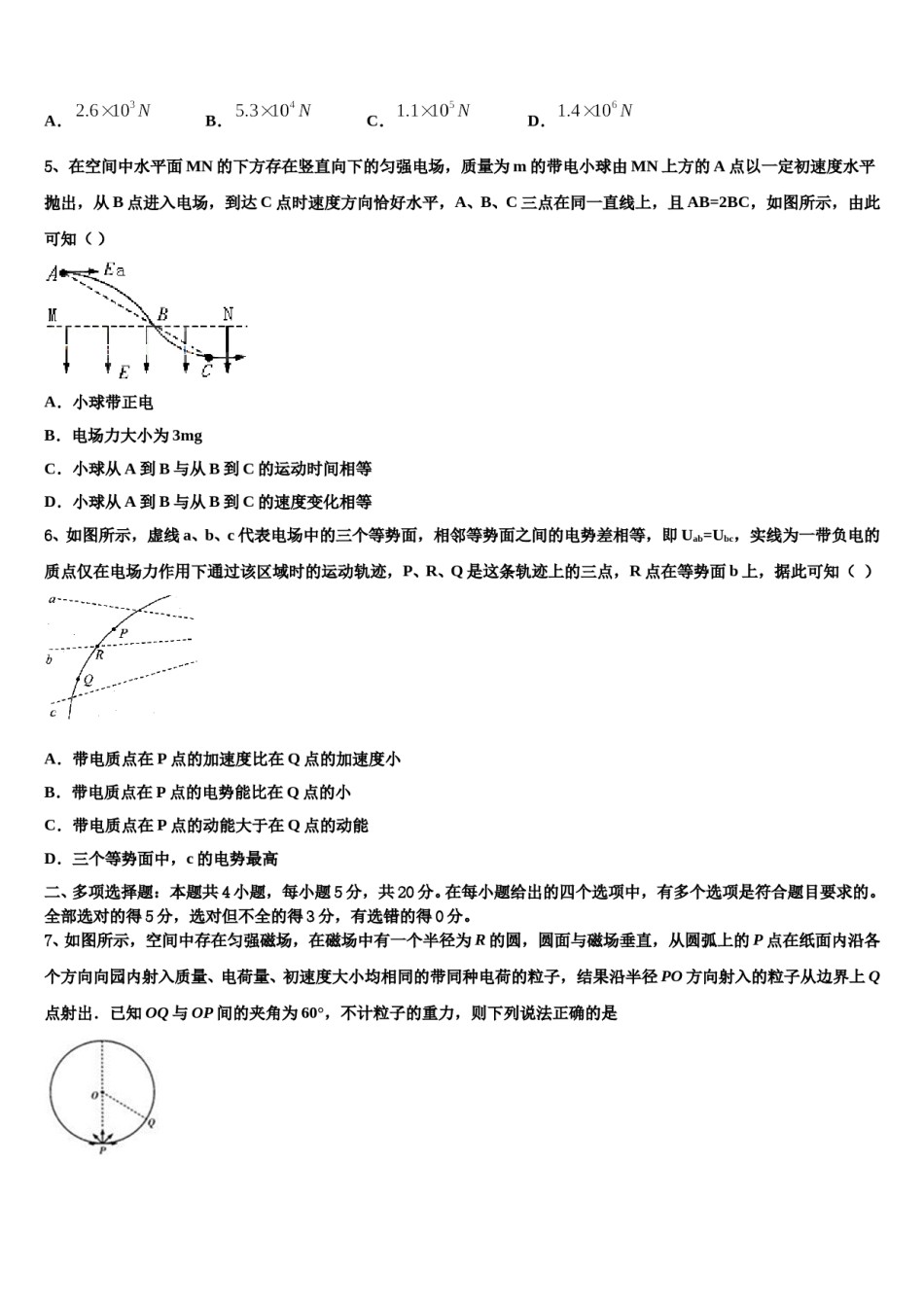2024年上海市12校联考高三第一次模拟考试物理试卷含解析.doc_第2页