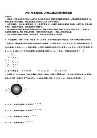 2024年上海市市八中高三第三次测评物理试卷含解析.doc
