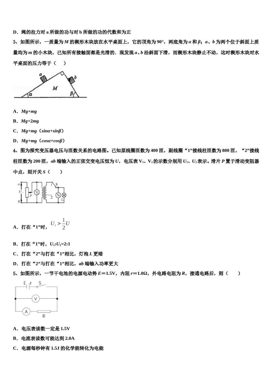 2024年上海市建平中学高考临考冲刺物理试卷含解析.doc_第2页