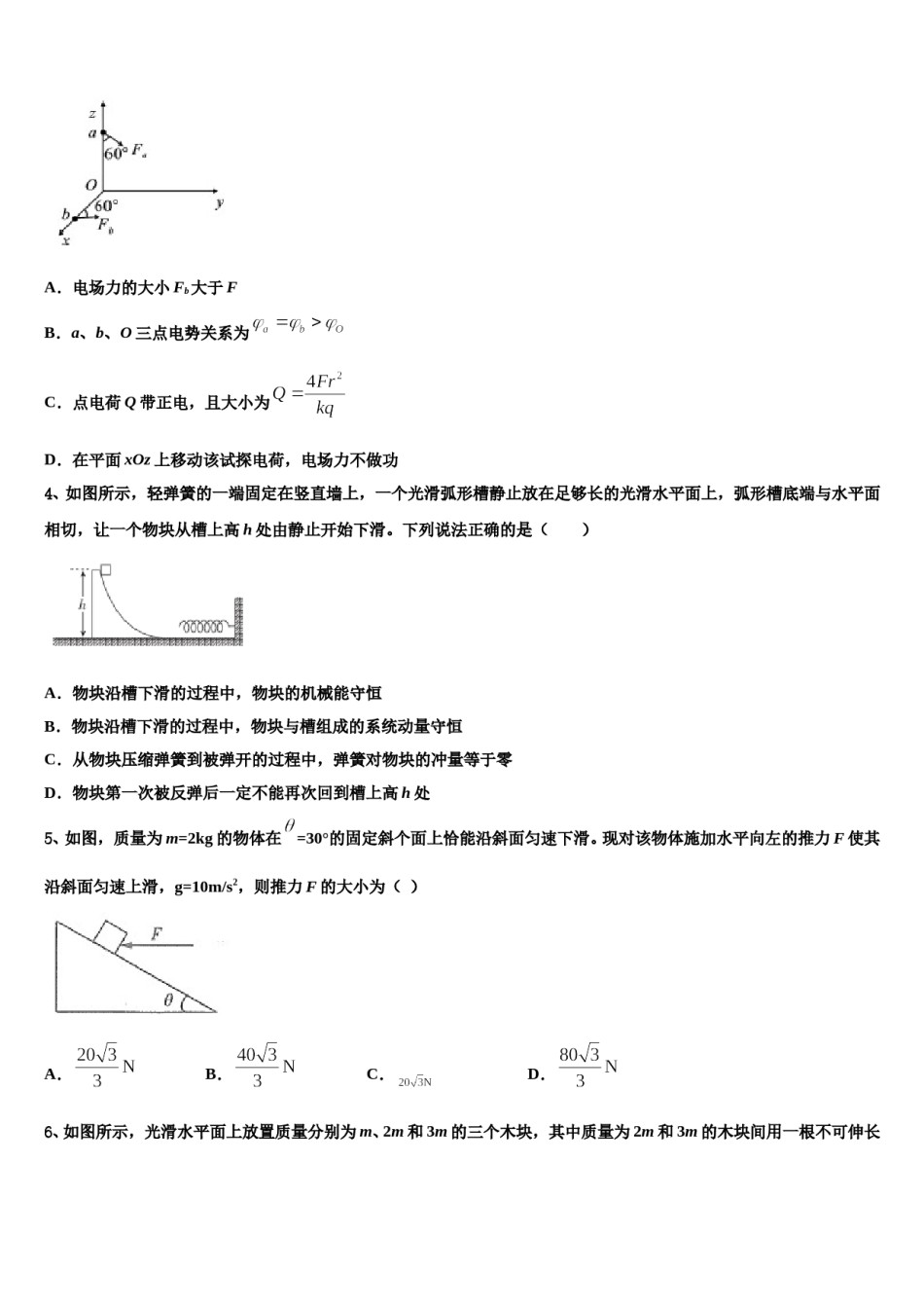 2024年上海市普通中学高三第六次模拟考试物理试卷含解析.doc_第2页