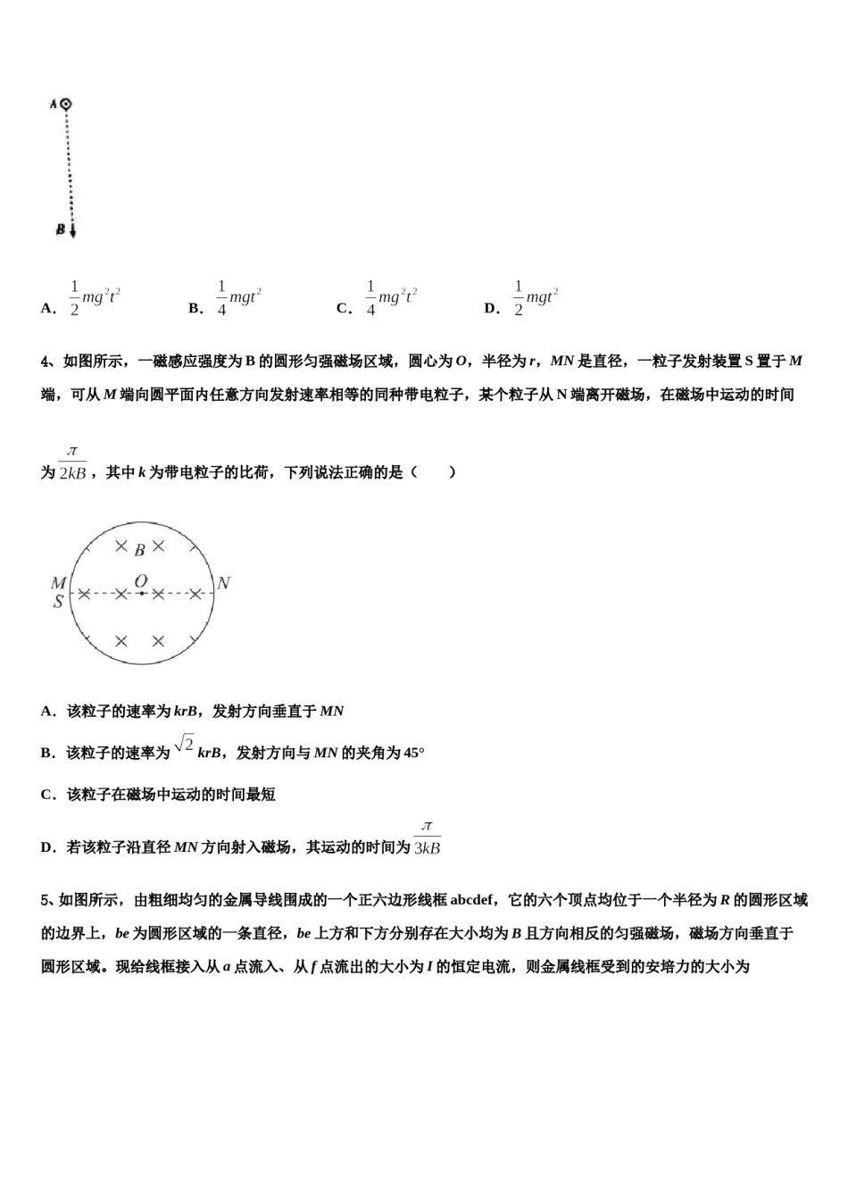 2024年上海市浦光中学高三第一次调研测试物理试卷含解析.doc_第2页