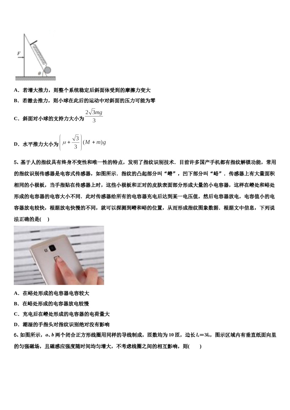 2024年中央民族大学附属中学高三3月份第一次模拟考试物理试卷含解析.doc_第2页