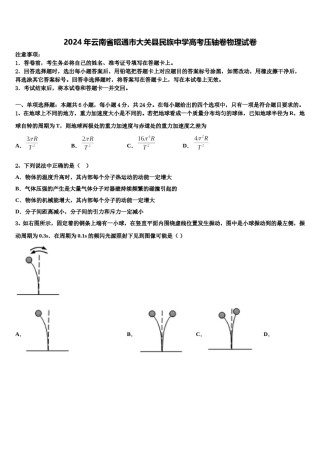 2024年云南省昭通市大关县民族中学高考压轴卷物理试卷含解析.doc