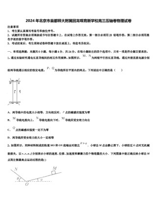 2024年北京市首都师大附属回龙观育新学校高三压轴卷物理试卷含解析.doc