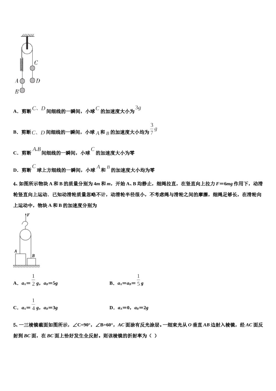 2024年华南师范大学附属中学高三第四次模拟考试物理试卷含解析.doc_第2页