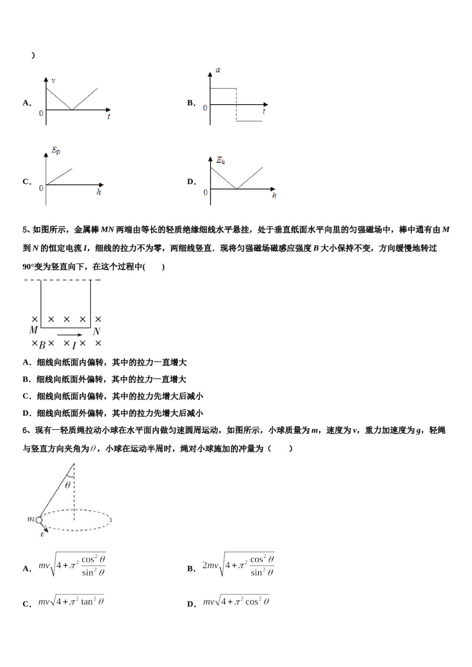 2024年吉林省吉林市普通高中高考考前提分物理仿真卷含解析.doc_第2页